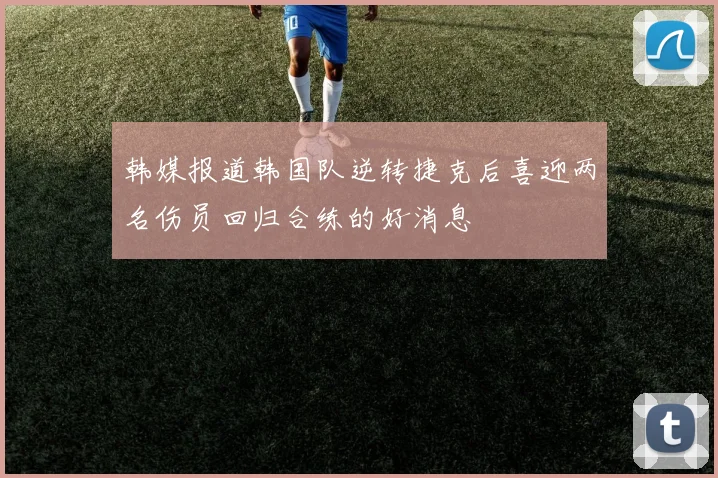 韩媒报道韩国队逆转捷克后喜迎两名伤员回归合练的好消息